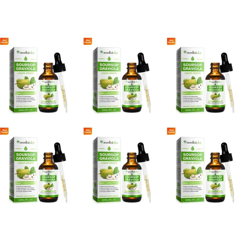 AcentiLabs Soursop Graviola flydende dråber C-vitamin understøtter fordøjelsessundhed Immunsystem Frie radikaler forsvar 60 ml til voksne