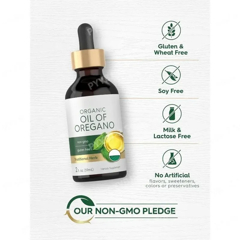 Økologisk olie af oregano flydende dråber Vegansk urtetilskud Sundhed Ikke-GMO Glutenfri daglig ernæringsstøtte 60 ml pr. flaske