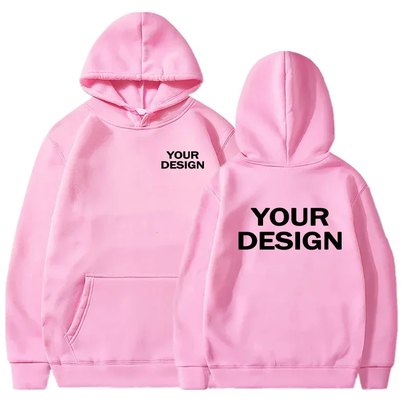 Customized printed men's and women's hoodies, loose casual solid color hoodies, personalized street long sleeved sweatshirts