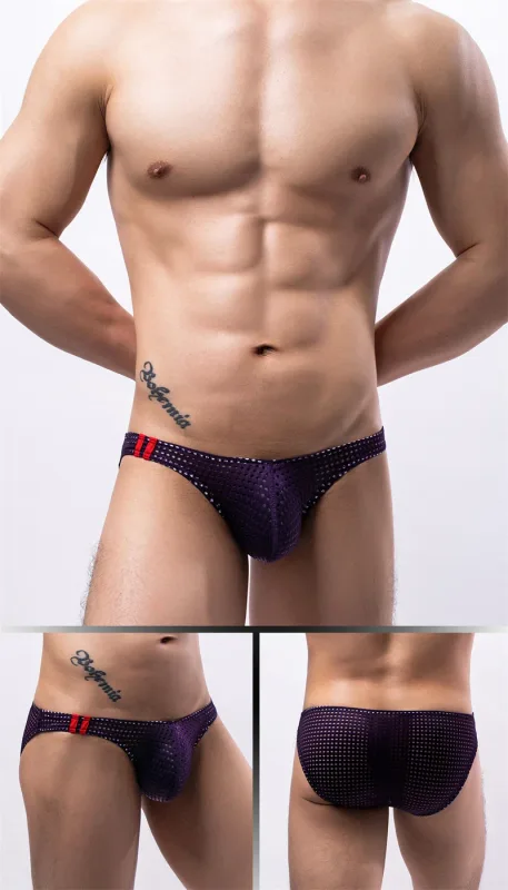 Men Briefs Summer Breathable Holes Underwear U Convex Thin Low Waist Men's Underwear Briefs Slip Underpants Calzoncillos — image 6