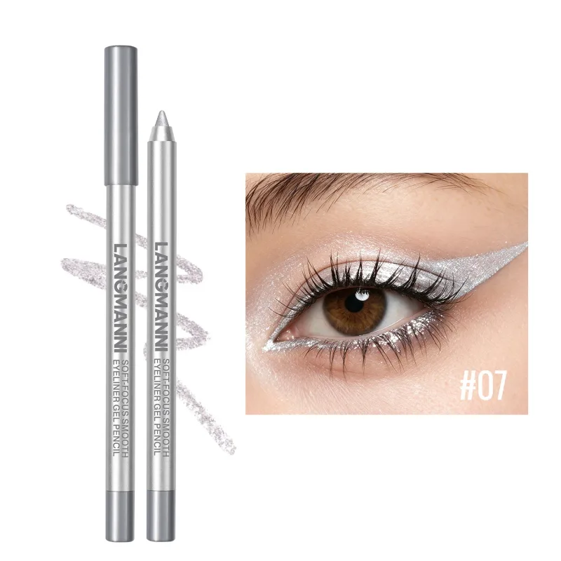 Waterproof and Sweat Proof Pearlescent Shining Eyeliner Gel Pencil Long Lasting Smooth Easy To Colors Women Eye Makeup