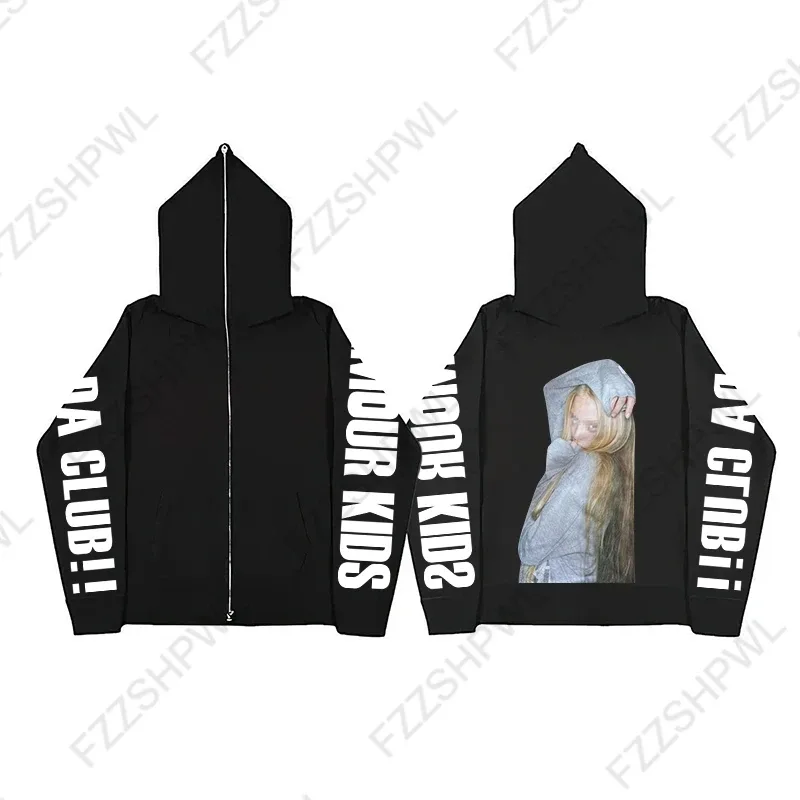 Y2K Retro estetyczna bluza z kapturem unisex luźna moda codzienna elegancki nadruk podstawowa bluza sportowa Grunge Punk hiphopowy gotycki Streetwear