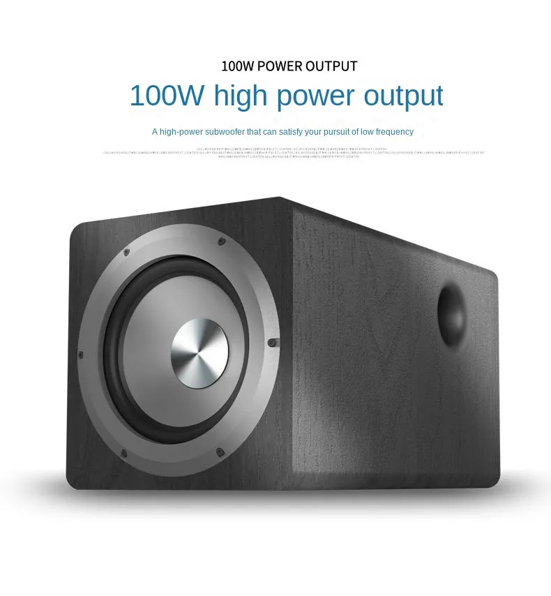 6.5 นิ้ว Active ลำโพงซับวูฟเฟอร์กำลังสูง 100W Super BASS ระบบโฮมเธียเตอร์สำหรับ Active ลำโพง PC คอมพิวเตอร์กล่องทีวี
