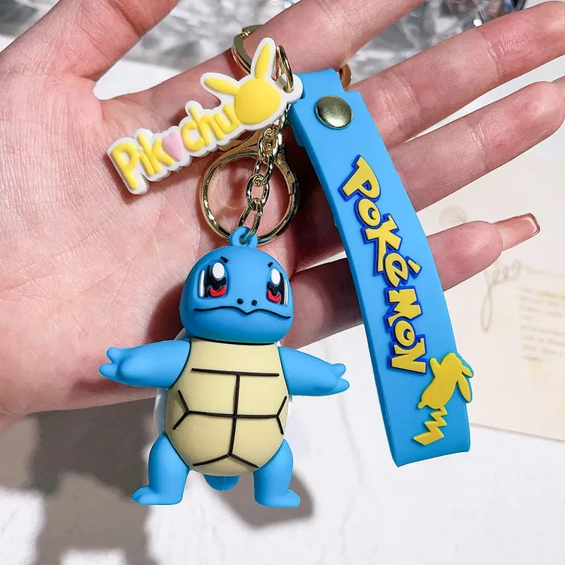 40 Style Wholesale Anime Pokémon Pikachu Eveen Keychain Cartoon Cute Charizard Keyring Student Backpack Car Key Chain Toys Gifts
