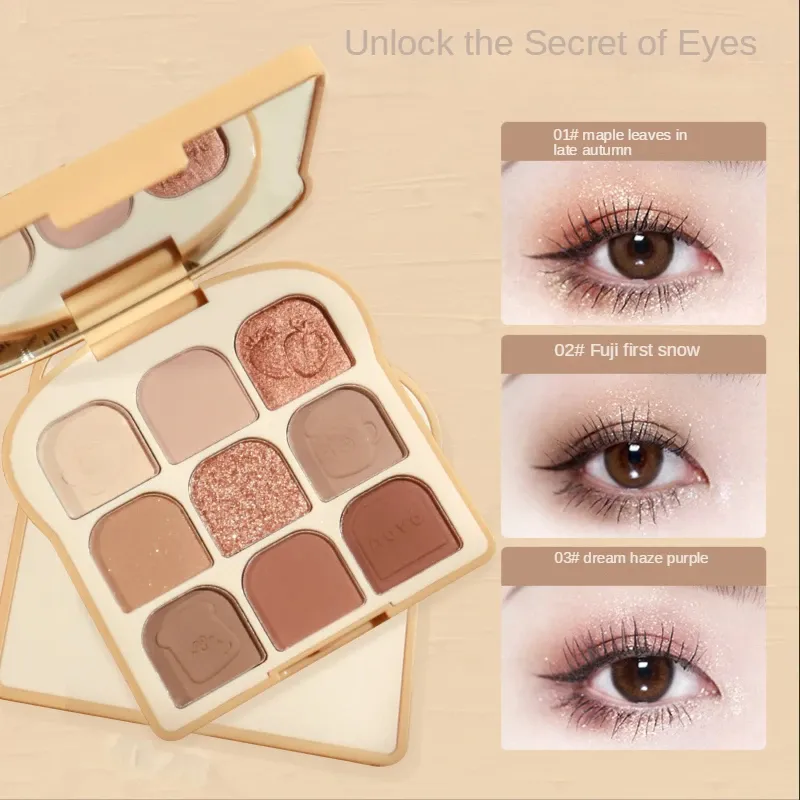 Qingcai Soft Fantasy Toast Eye Shadow Plate Pearl Eye Plate Cute Makeup Palette Women'S Cosmetics Lasting Natural