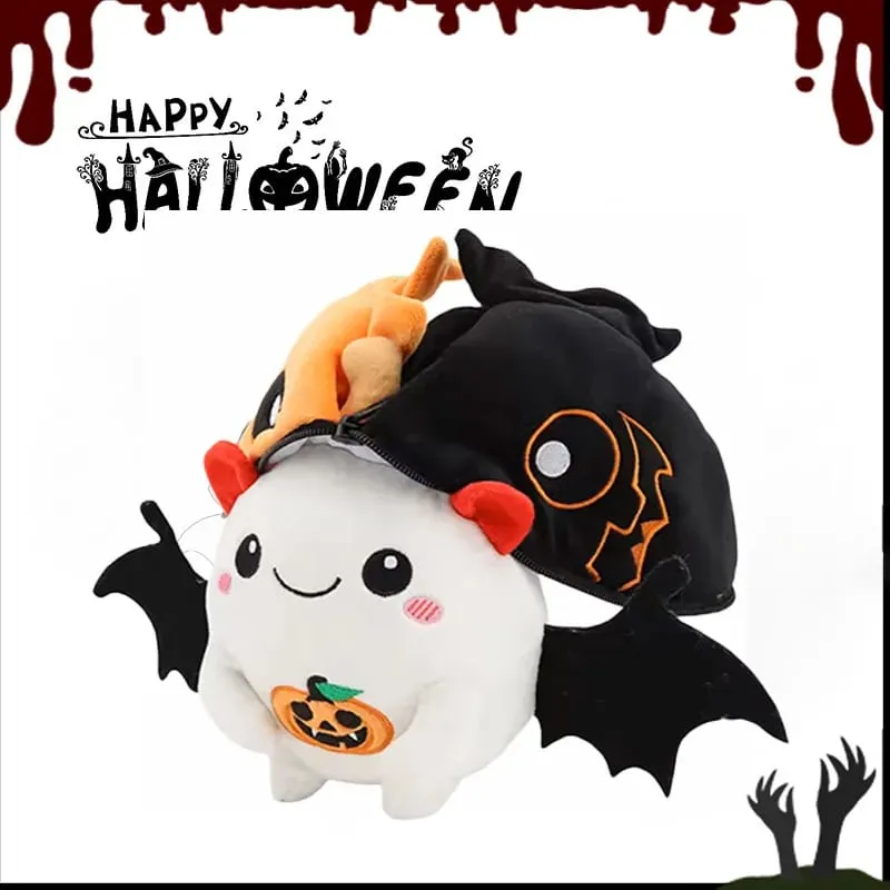New Cute Halloween Pumpkin Bat Plush Toy 2-in-1 Kawaii Bat/Pumpkin Hybrid Plushie Kids Home Decor Boys or Girls Halloween Gifts
