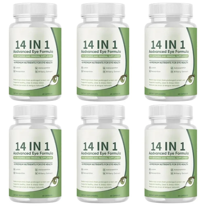 14 in 1 Eye Health Supplement 60 Capsules Contain Astaxanthin Lutein & Zeaxanthin — Relieve Daily Fatigue and Visual Comfort