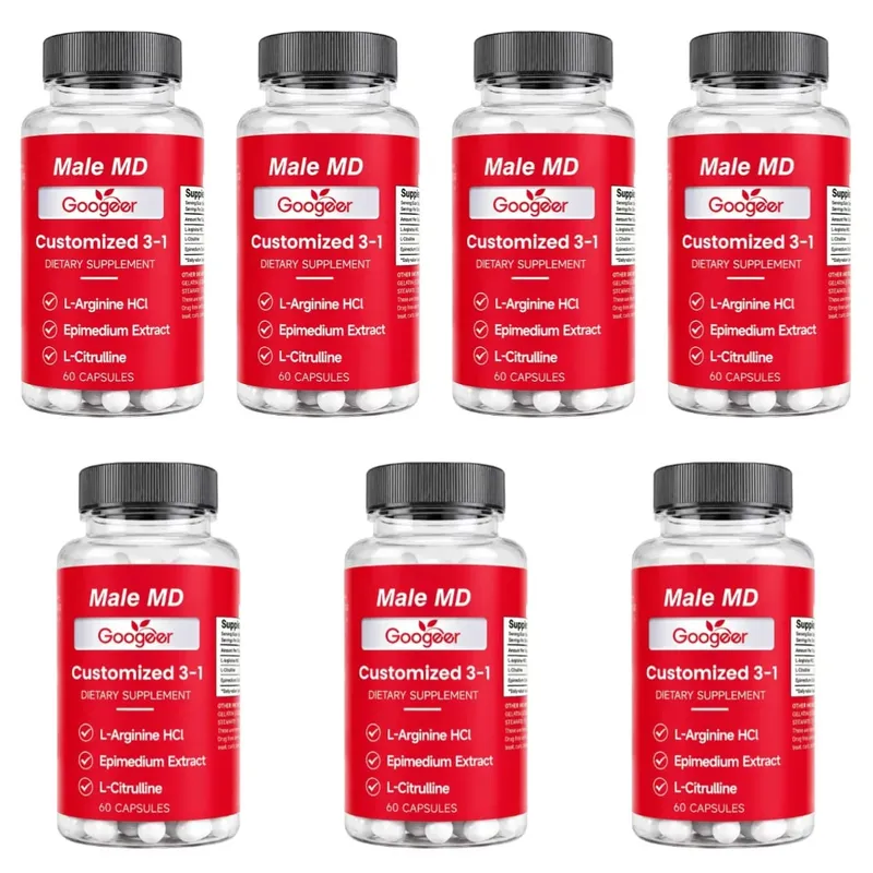 Googeer Male MD 3-in-1 Capsules with L-Arginine HCl and L-Citrulline and Epimedium Extract for Circulation Support 60 Capsules