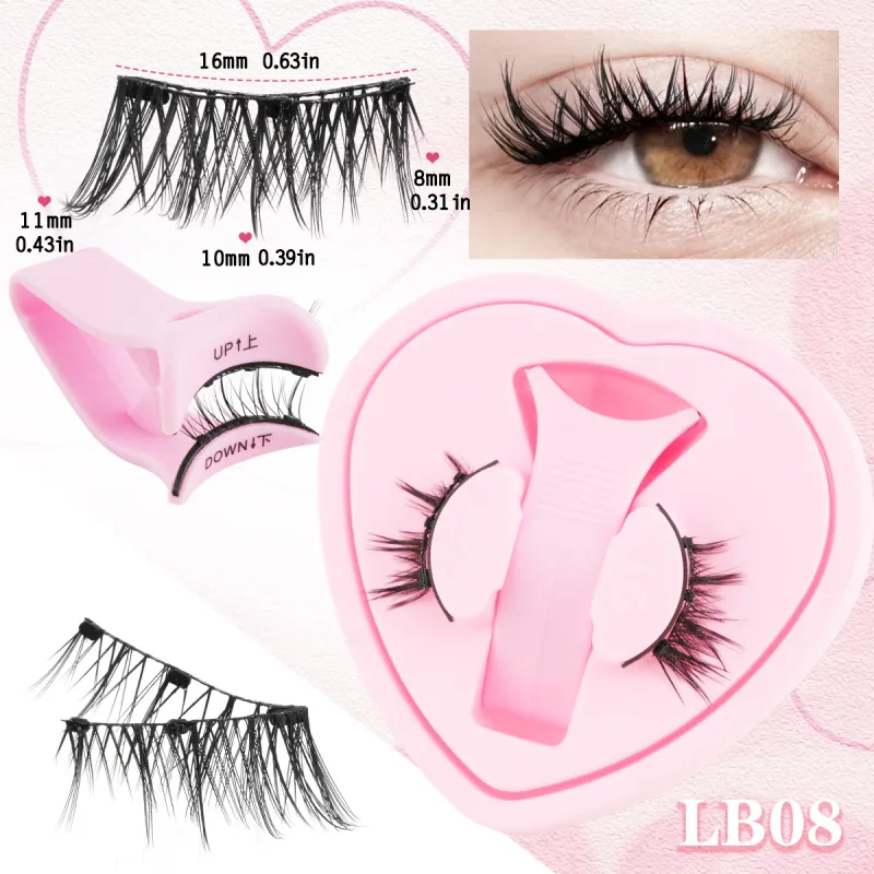 Magnetic Eyelashes 1Pair No Glue Needed 3D Natural Wispy Fake Lashes With Clip Reusable Women Beauty Eye Makeup
