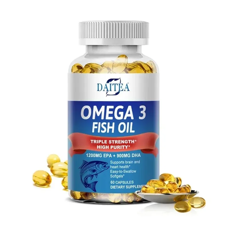 Omega 3 Fish Oil - for Nervous System Skin and Hair Health Antioxidants - Easy To Swallow
