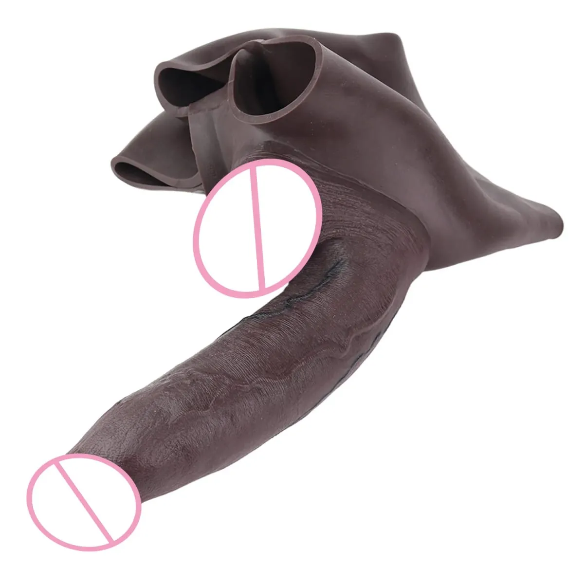 Silikonowy pasek na czarną nakładkę na penisa prezerwatywy seks-zabawka dla mężczyzn powiększenie penisa dla dorosłych realistyczne puste spodnie Dildo Cock Cover
