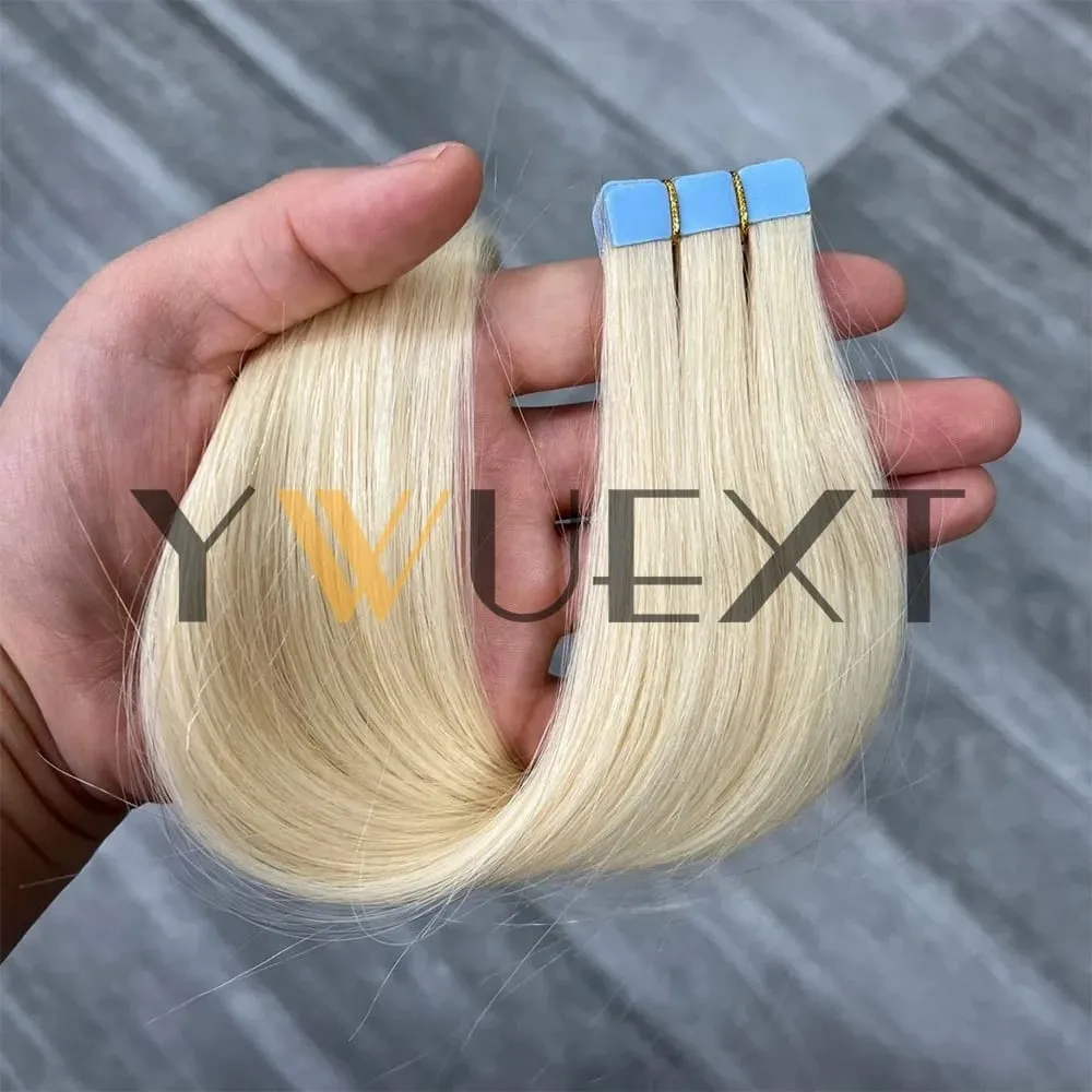 Mini Tape In Human Hair Extensions 12"-24" Machine Remy Skin Weft Adhesive Tape Hair Natural Black Brown Blonde Tape Ons 10pcs