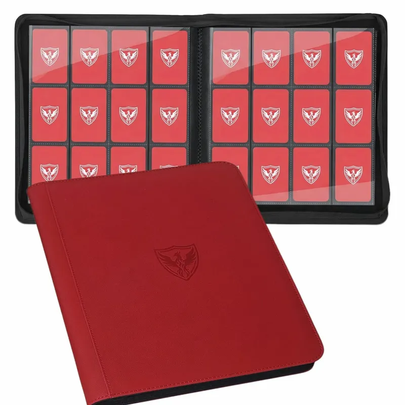 12-Pocket Trading Card Binder Collectible Card Holder That Can Accommodate 480 Cards Zippered Premium Card Binder Suitable for Tcg Cards/Game Cards/Sports Cards/Yu-Gi-Oh! Magic: the Gathering and Trading Cards
