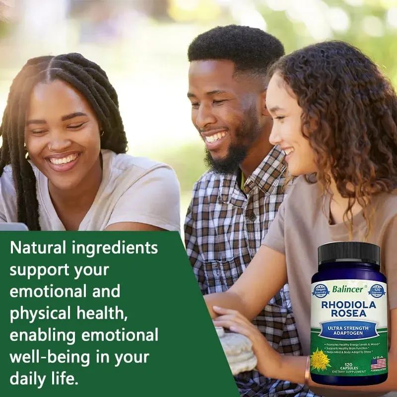 Rhodiola Rosea 1000mg Capsules Natural Herbaceous Plants Stress Relief Energy Mood Focus Support Brain Health Gluten Free — image 6