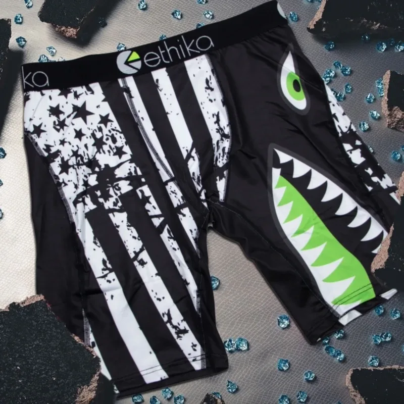 1Pcs Men Underwear Boxers Breathable Mesh Crotch Man Underpants Plus Size Mens Panties L-3XL Printed Men's Boxers Briefs