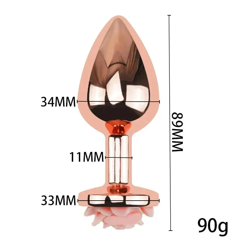 3 크기 아날 플러그 Buttplug 로즈 모양 항문 섹스 토이 남성 여성 초보자 고급 사용자 질 훈련 엉덩이 플러그를위한 섹스 토이