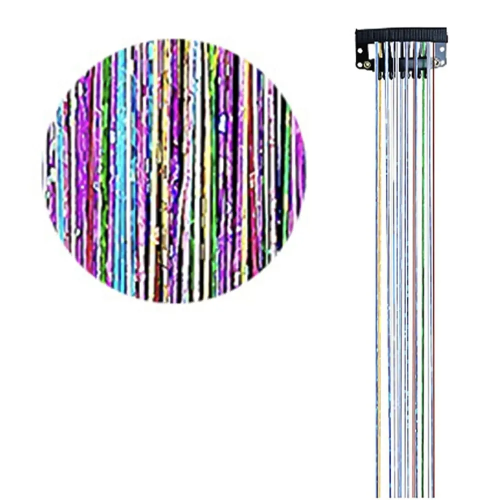 1/6Pcs Colorful Long Straight Hair Pieces Synthetic Clip-in Hair Extensions Synthetic High Temperature Fiber Wig for Daily Use