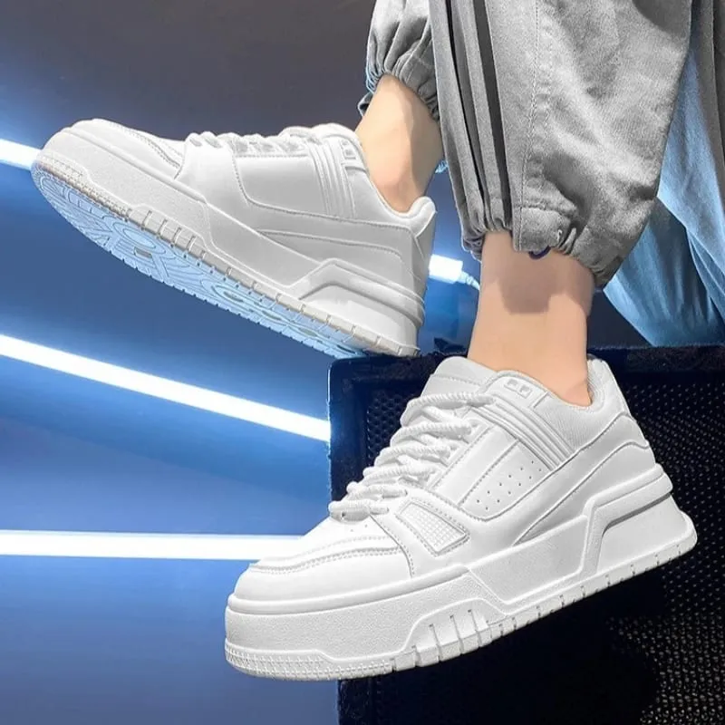 Men Sneakers Casual Shoes Men Flats Zapatillas Hombre Lightweight Pu Leather Breathable Shoe Mens White Sports Tenis Shoes