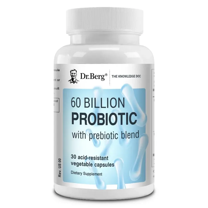 60 Billion Probiotic with Prebiotic Blend 30 Veggie Caps Gut and Digestive Health
