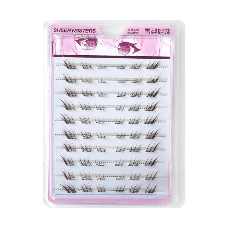10rows Foxes Style Anime False Eyelashes Natural Curling 8-13mm Spiky Cluster Segmented Eyelash Extensions For Beauty Eye Makeup