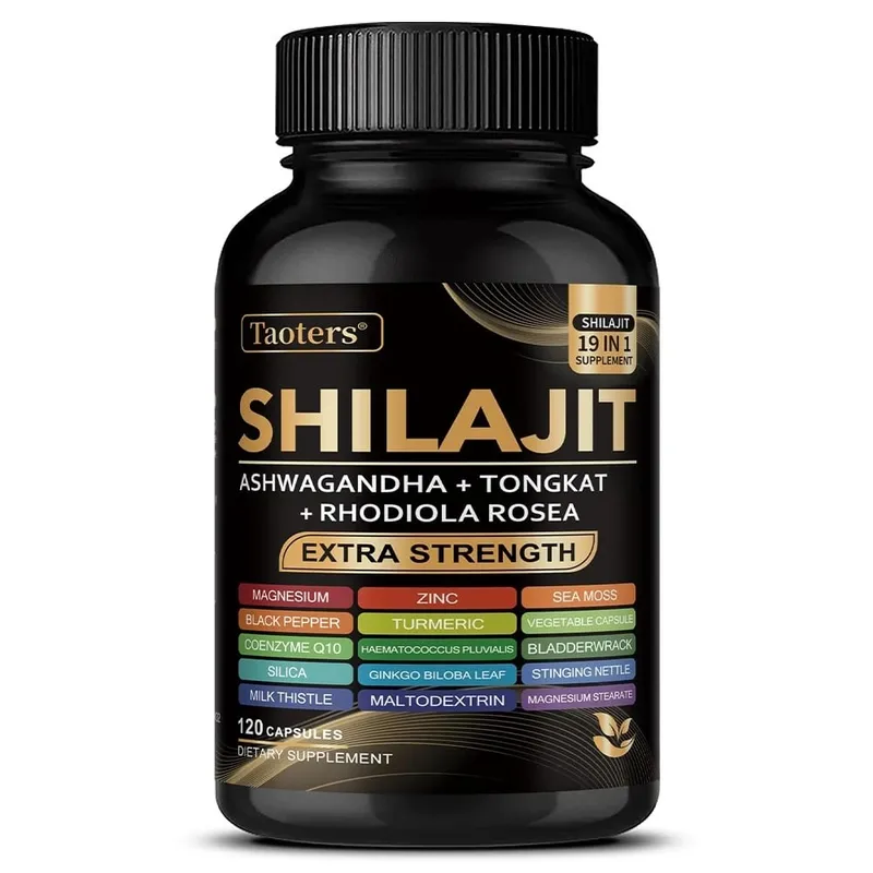 Shilajit Supplement with Sea Moss Ashwagandha Magnesium & Zinc - 19 IN 1 Organic Capsules Plant-Based Non-GMO