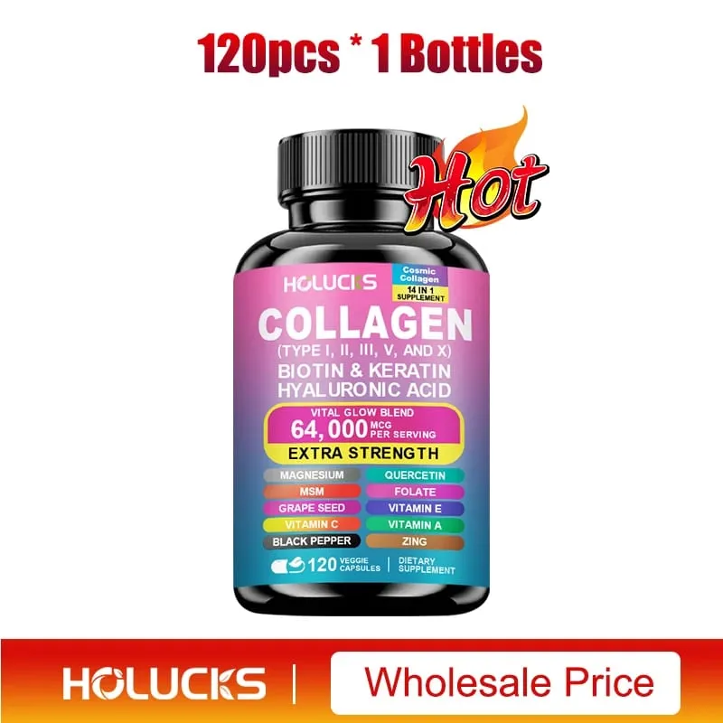 Organic Collagen Capsules Biotin Keratin Skin Care Product Booster-Skin Nail Hair Care Anti Aging Whiteningand Joint Supplement