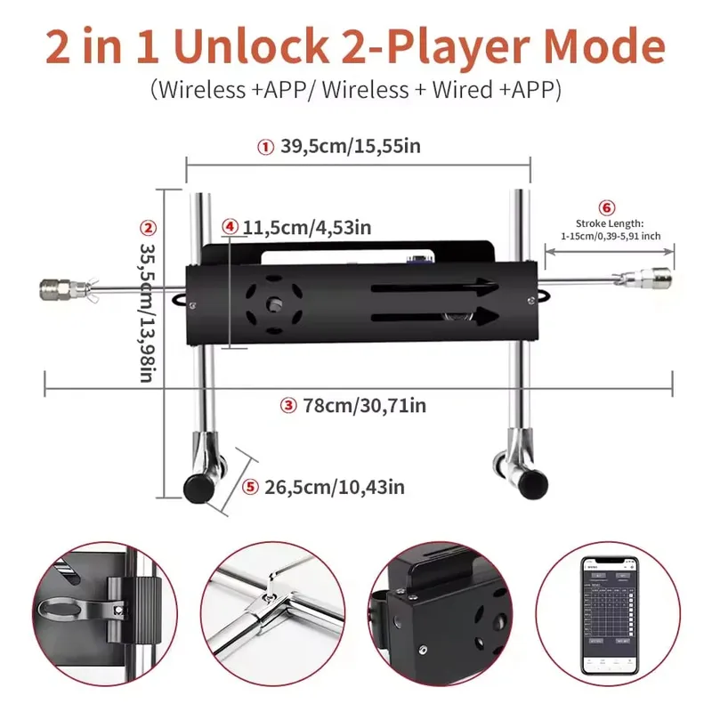 200W Powerful Sex Machine Quite & Intelligent Love Machine Dildos for Women and Men Long Strokes 1-15cm Sex Machine