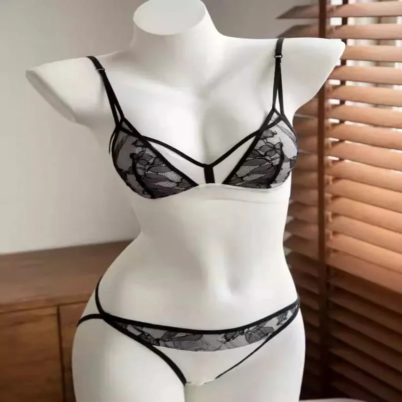 Women French Lace Non Padded Bralette Wireless See Through Sexy Demi Cup Lightweight Breathable Soft Summer Lingerie Size S-XL