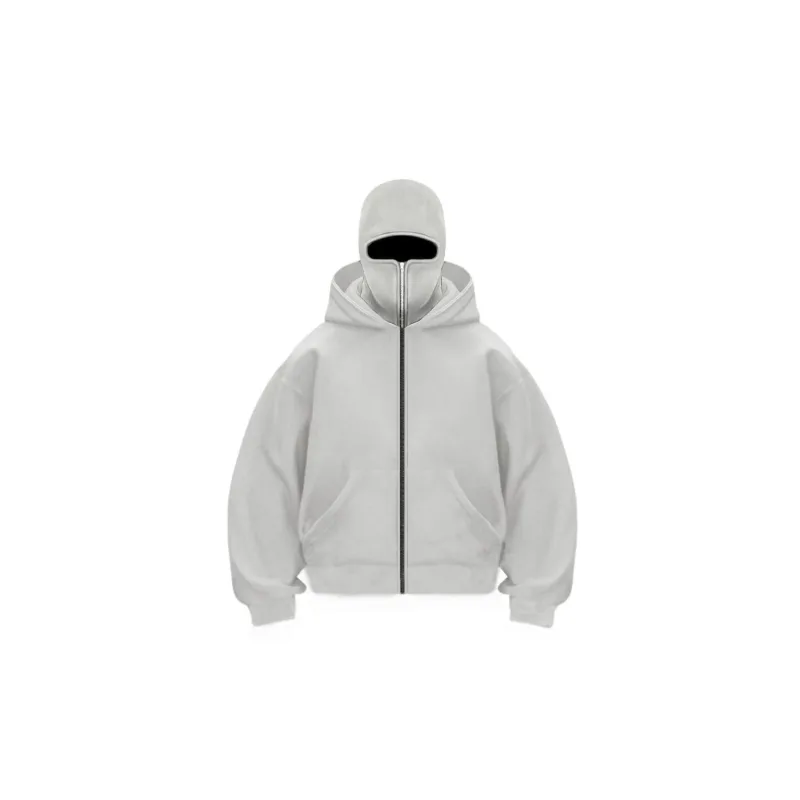2025 Herfst Mannen Bivakmuts Y2K Gothic Harajuku Winter Nieuw Item Dubbele Capuchon Mannen Capuchon Masker Rits Sportkleding Vrouwen