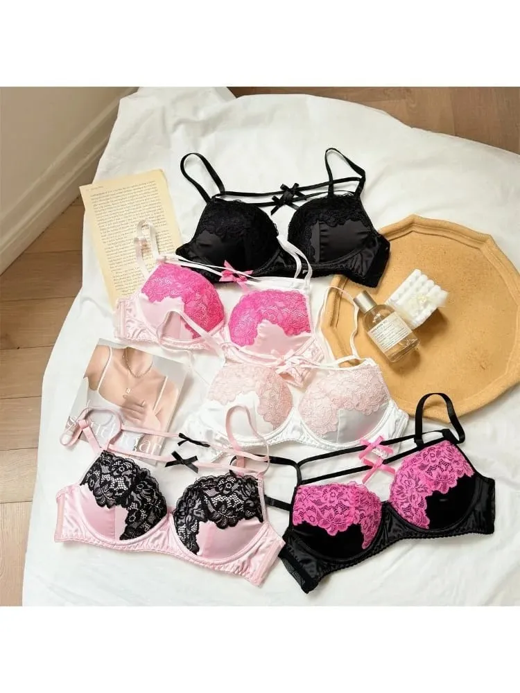Women Lace Bra Set Sexy Ultra Thin Push Up Small Bust Shaping Anti-Sagging Comfort Lingerie Party Underwear Nightwear Hot Sale