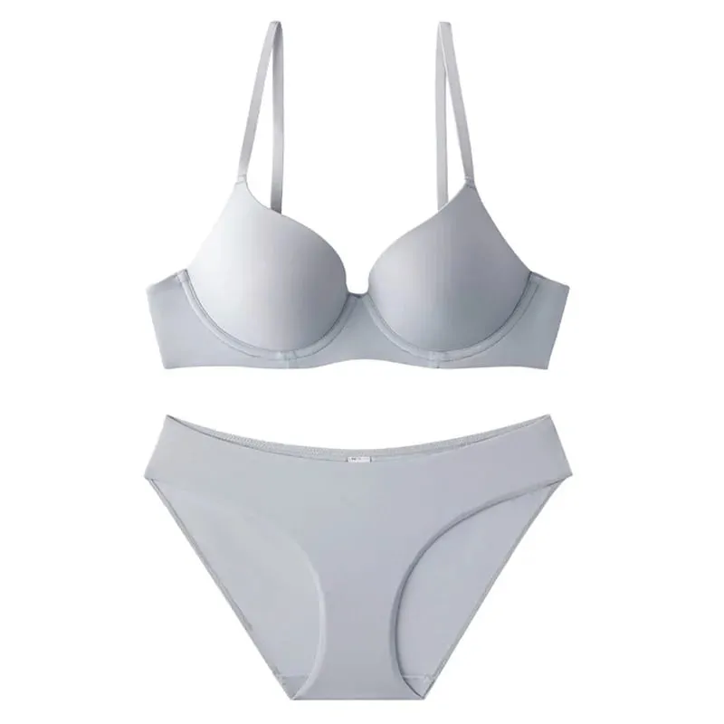 Women Padded Push Up Bra Set Elegant Daily Casual Bra and Panty Set Ladies Lingerie Brief Set Underwear