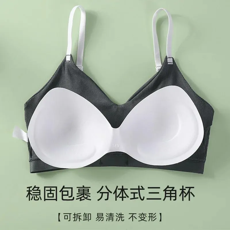 Women's Contrast Color Bra and Panty Set Deep V Strap Back Lingerie 2026
