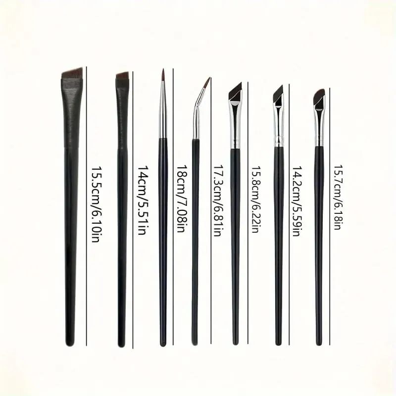 7pcs Precision Eye Makeup Brush Set Eye Makeup Brush Blade Eyeshadow Eyeliner Brush Slanted Eyebrow Makeup Brush