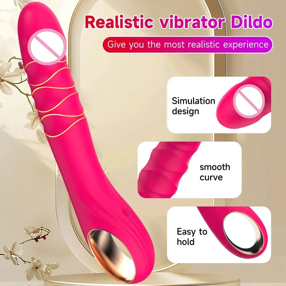 Simulate Dildo Vibrator With 10 Powerful Vibrating Modes of Clitoris G-spot Anal Stimulator for Adult Female Couple Sex Toys