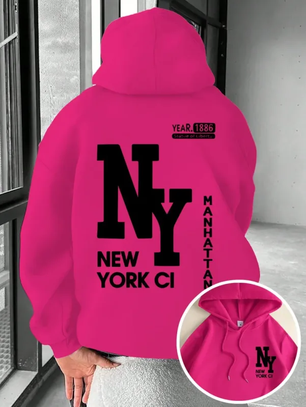 New Men's Autumn Fashion Letter Printed Soft and Comfortable Hoodie Outdoor Street Style Clothing
