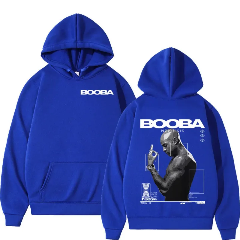 France Rapper Booba Nero Nemesis Hoodies Men's Clothing Retro Fashion Hip Hop Long Sleeves Hooded Sweatshirts Oversized Pullover