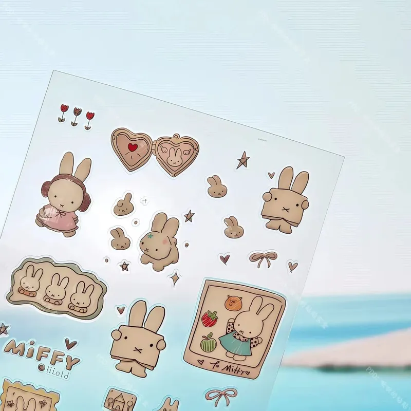 Cute Miffy 3D Nail Stickers Kawaii Glass Camera Nail Stickers Decoration Anime Printing Stickers Holiday Surprise Gifts