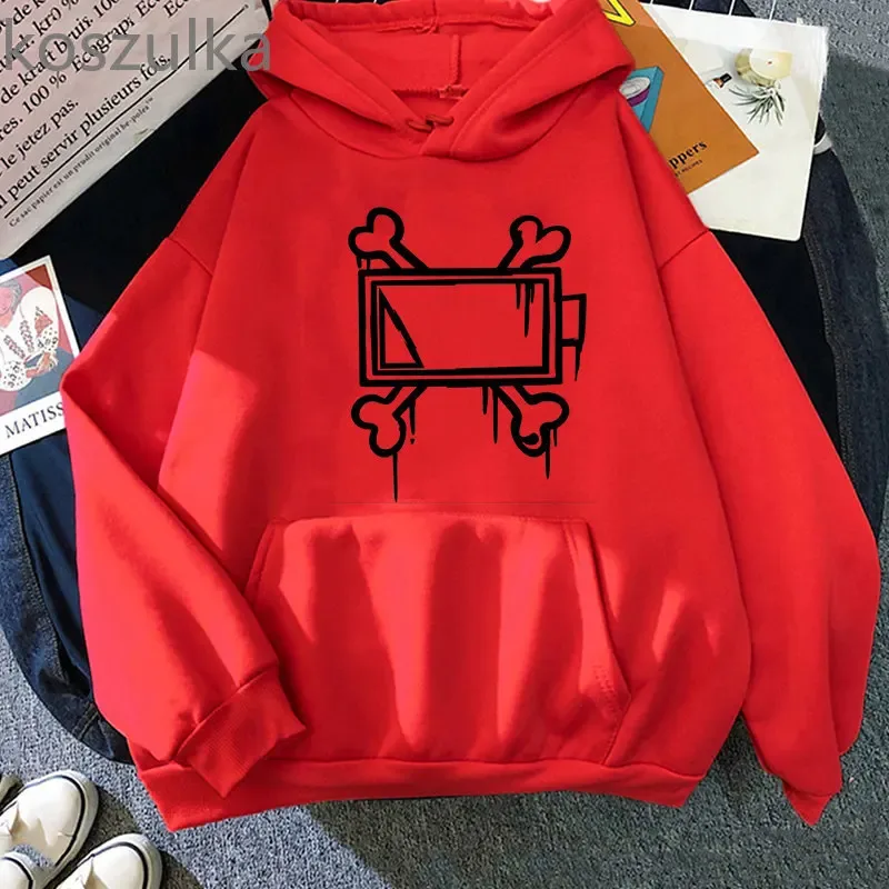 Cool Game Murder Cosplay Hoodie Drones Uzi Doorman Costume Unisex Bone Print Sweatshirt Casual Long Sleeve Hoodies Clothes