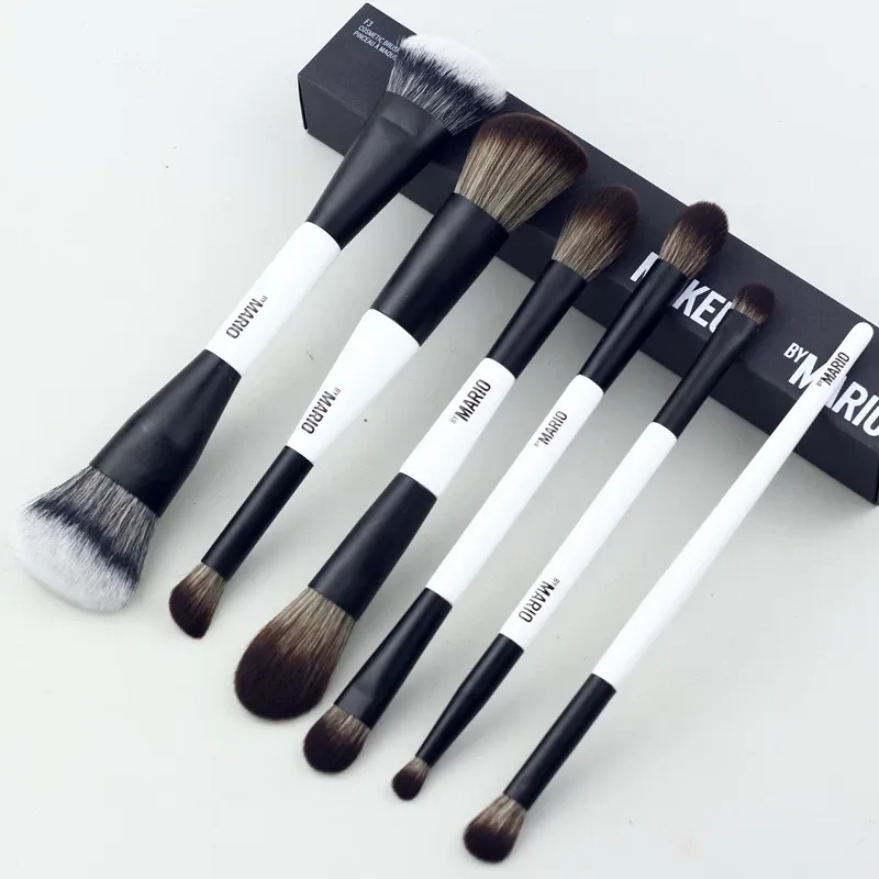 Dual Ended F4 Powder F1 Blush Contour F2 Makeup Brushes with Box Soft Mario Foundation Brush Professional Face Cosmetic Tool