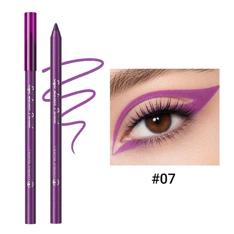 14 Color Eyeliner Pencil Pearlescent Matte Dark Purple Red Eye Liner Waterproof Long Lasting High Pigment Eyeshadow Makeup