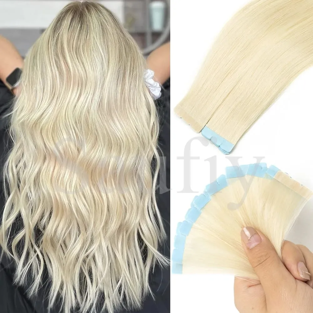 12-20inches Natural Blonde Mini Tape in Human Hair Extensions Double Side Invisible Seamless Tape Ins Hair 10pcs/Pack Natural Straight Black Blonde Balayge Brown Mini Tape In Hair