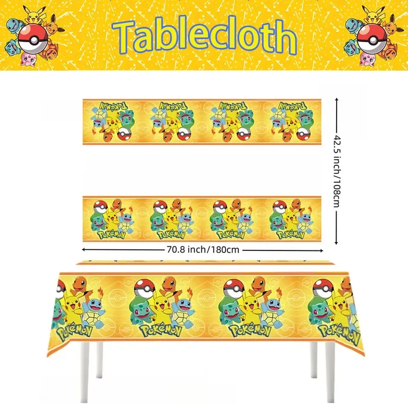 1/10 Chiếc Pokemon Khăn Trải Bàn Trang Trí Sinh Nhật Dùng Một Lần Khăn Trải Bàn Pikachu Tablecover Trẻ Em Quà Tặng Sinh Nhật Cho Bé Tiếp Liệu
