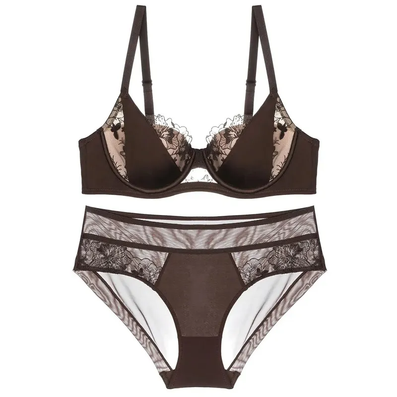 Nouveau Ensemble Dentelle Push Up Grand Bust Minimiseur & Lift Soutien Latéral Anti-Graisse Anti-Affaissement Mince FR 34-40