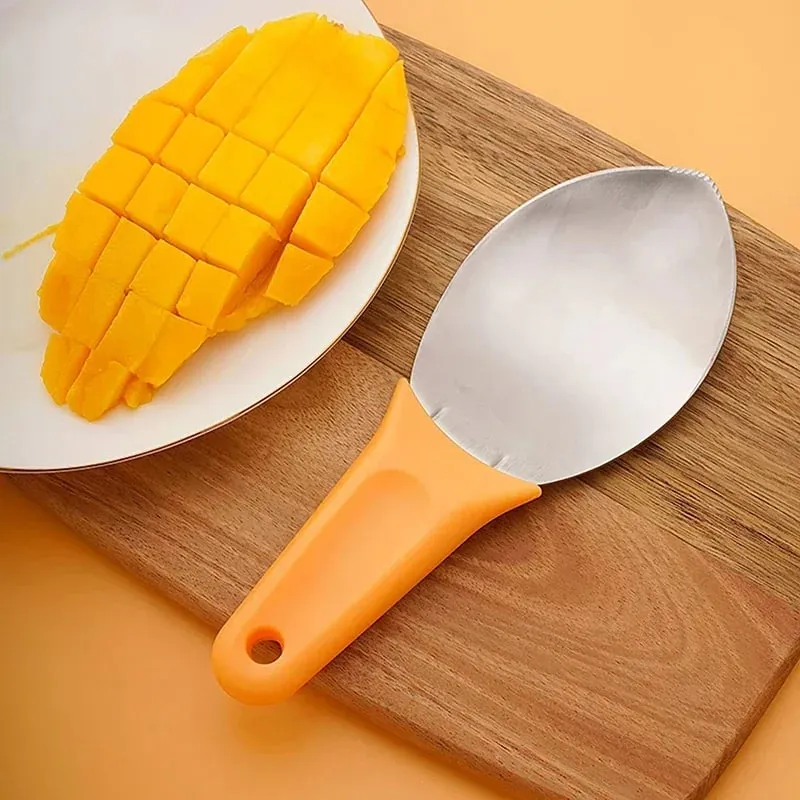 Cortador de Mango multifuncional, cuchara para fruta, cuchillo para cortar sandía, herramientas para cortar Mango, cuchara en cubitos, utensilios de cocina, 1 ud.