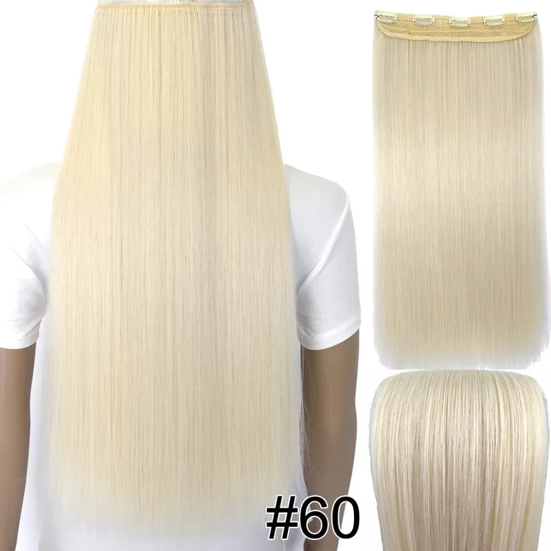 合成繊維耐熱 120gr ストレート 5 クリップオンクリップインヘアエクステンション 5006