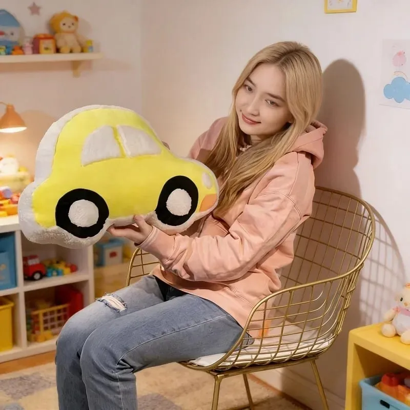 Plush Pillow Cartoon Car Soft Decorative Cushion Home And Car Vehicle Stuffed Toy Comfort Cushion For Children Kids Daily Using