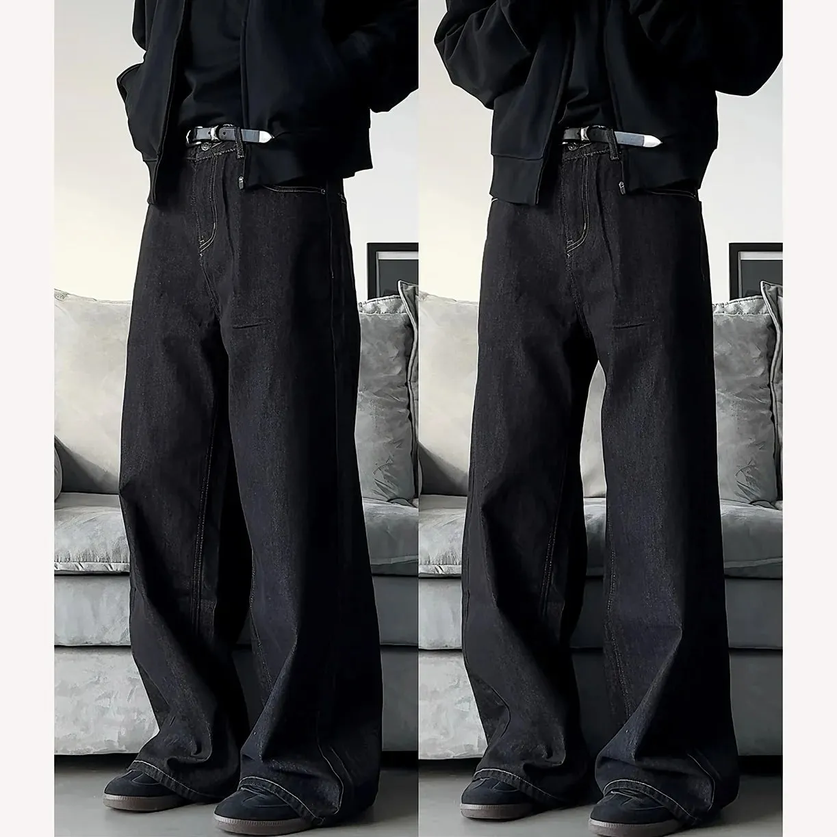 American Washed Retro Classic Straight Loose Autumn And Winter Men's And Women's Jeans