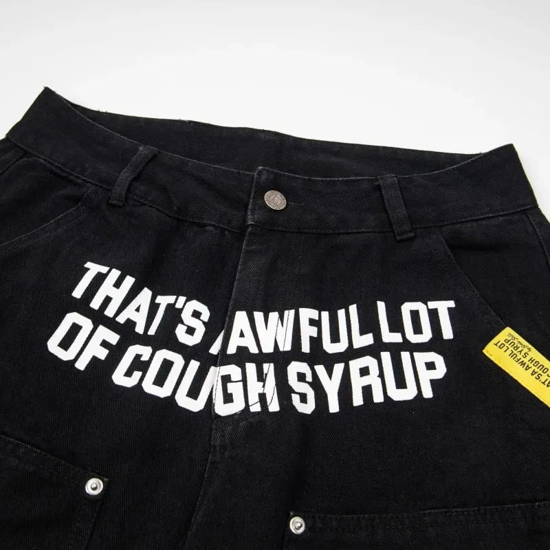 New Jeans Men Retro Cough Syrup Jeans Streetwear Men Women Loose Casual Denim Trousers