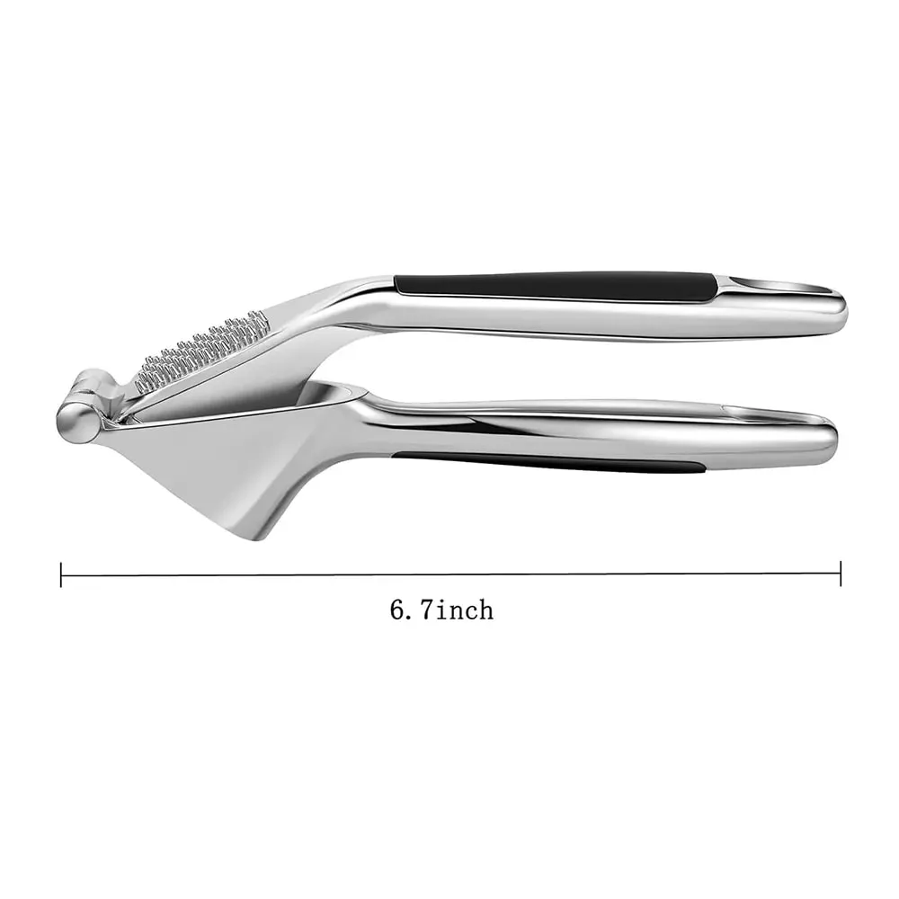 1pcs Garlic Press Easy to Squeeze and Clean with Soft Easy Squeeze Ergonomic Handle Zinc Alloy Garlic Mincer & Crusher
