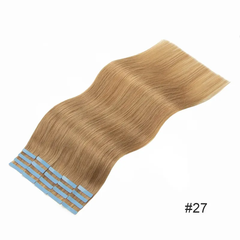 Tape In Hair Extensions Human Hair Skin Weft Remy Natural Tape in Extensions 40-50G/Pack Full 12-24 inch Tape-Ins